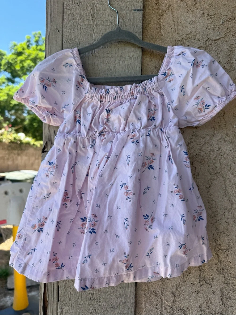 GAP Light Pink Floral Smocked Baby Dress